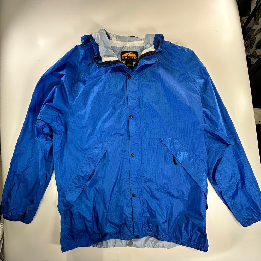 GoLite Rain Jacket Men’s XL Lightweight Hiking Shell Blue - Picture 3 of 13